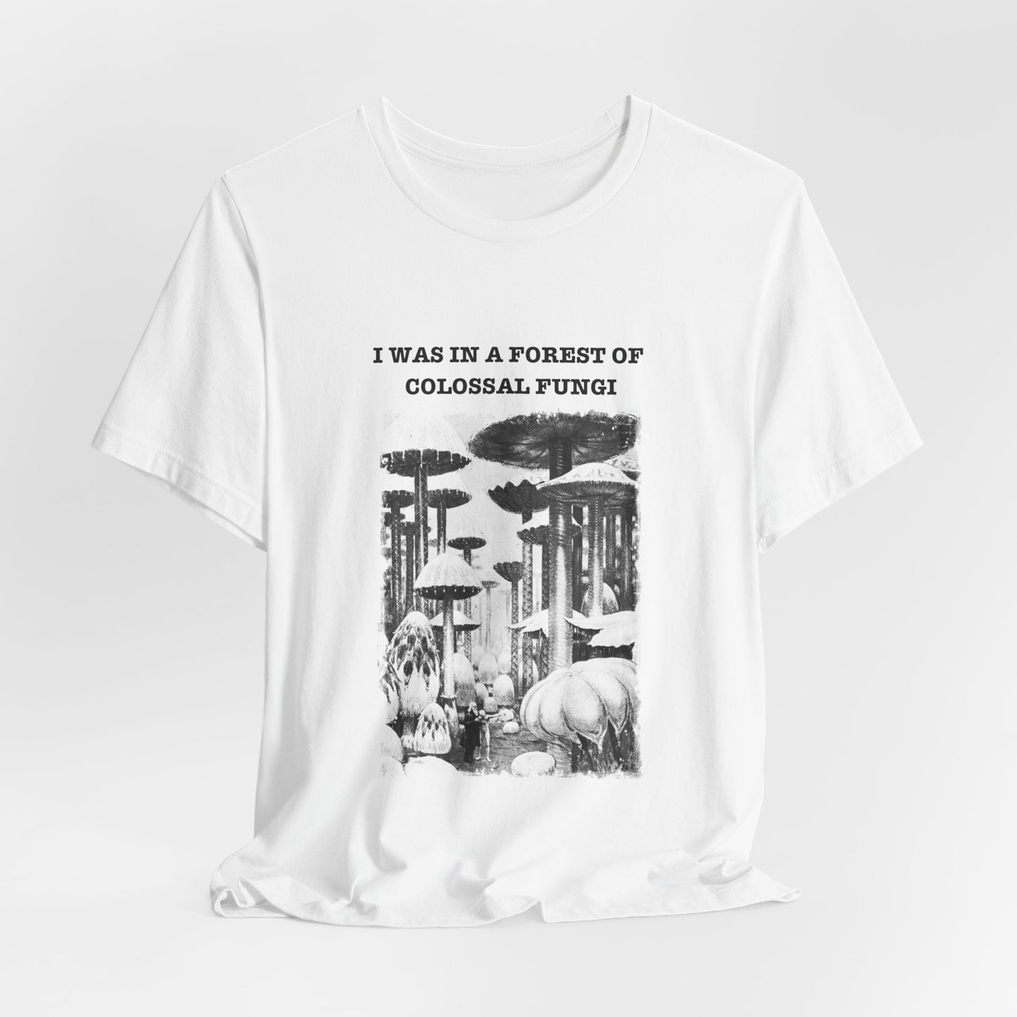 Fungi Mushroom Psychedelic Fantasy Graphic Print Tee, Unisex Trippy Top