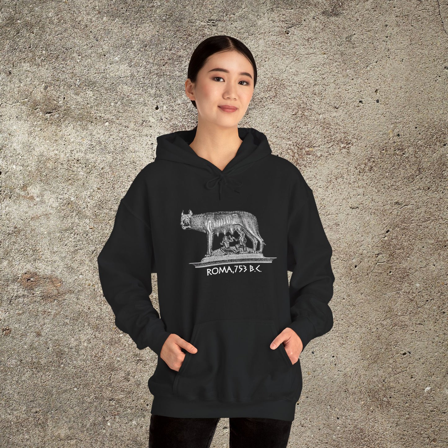 Roman Empire She Wolf Graphic Print, Mythology Print Unisex Hoodie, Romulus and Rem, Unisex Hooded Top