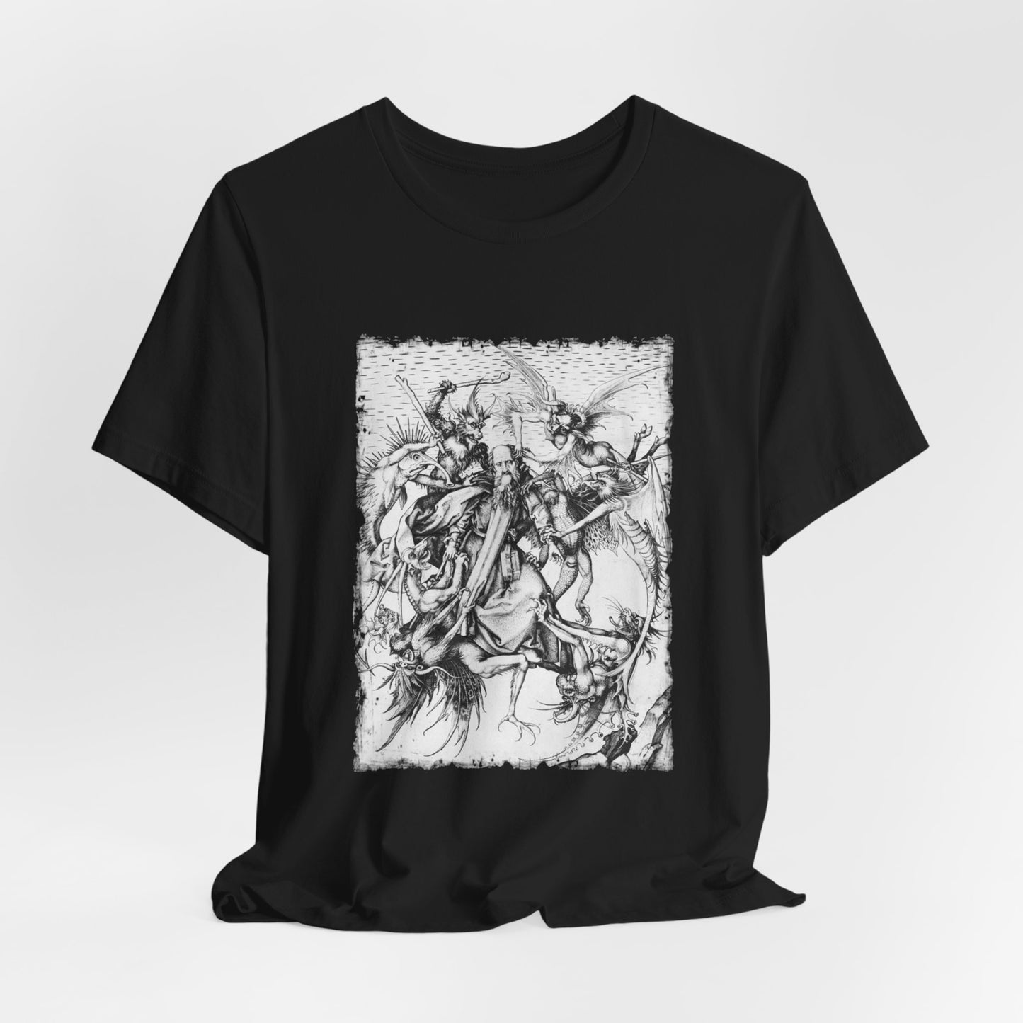 Saint Anthony Tormented by Demons Vintage Graphic Print Top, Unisex Occult Tee