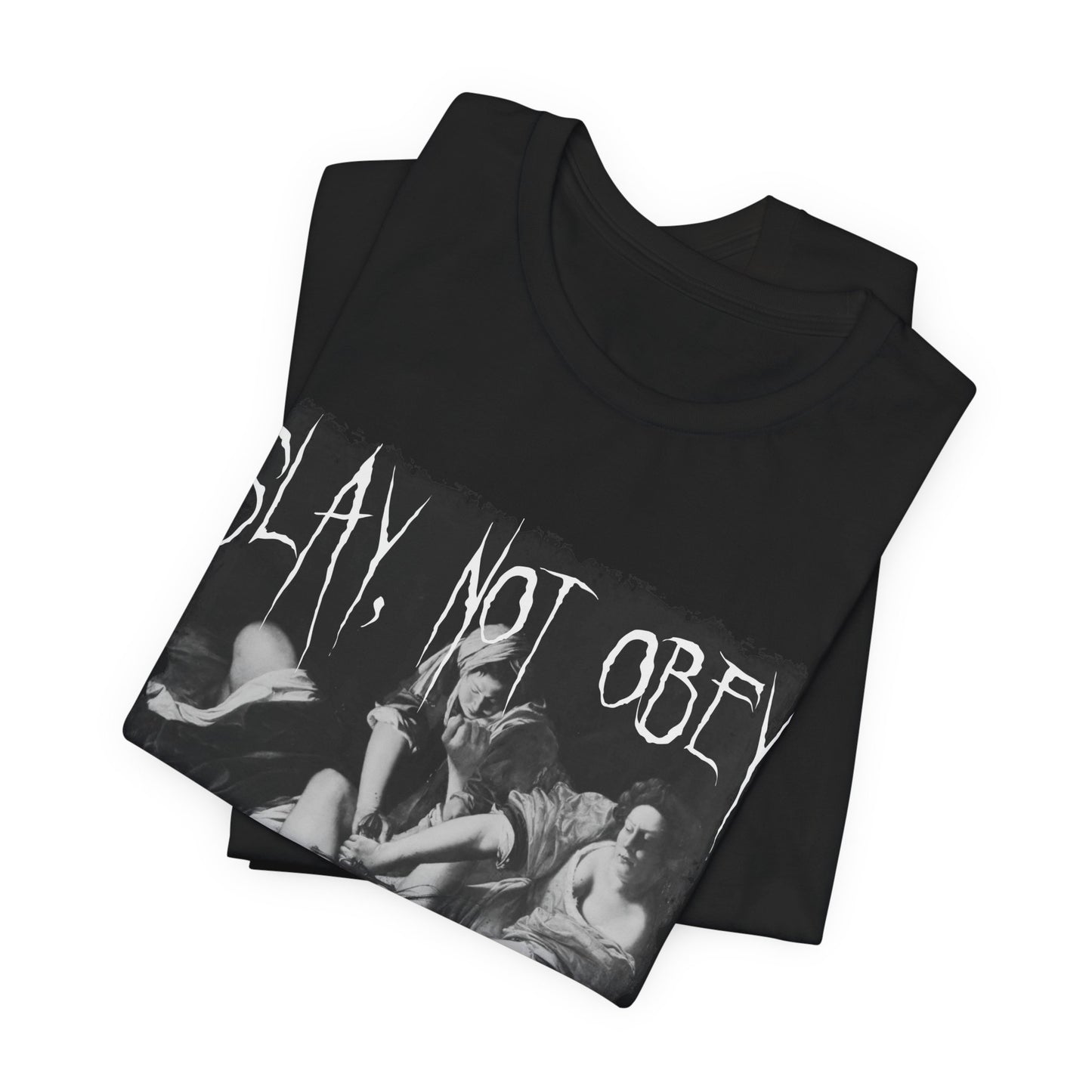 slay not obey, feminist shirt, anti patriarchy tee, judith beheading holofernes, women power tshirt, unisex top