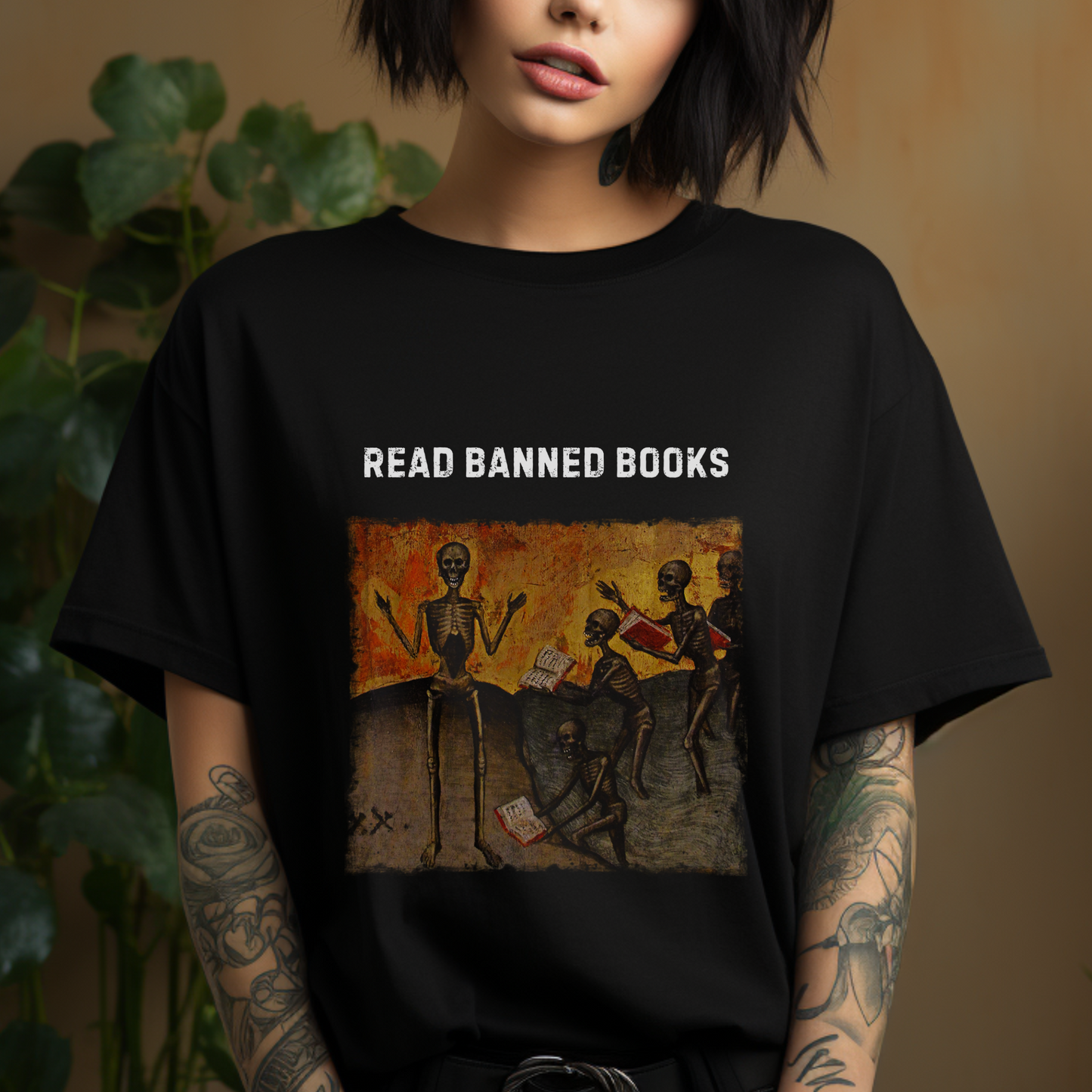 Read Banned Books, Medieval Graphic Print, Gothic Unisex Tee