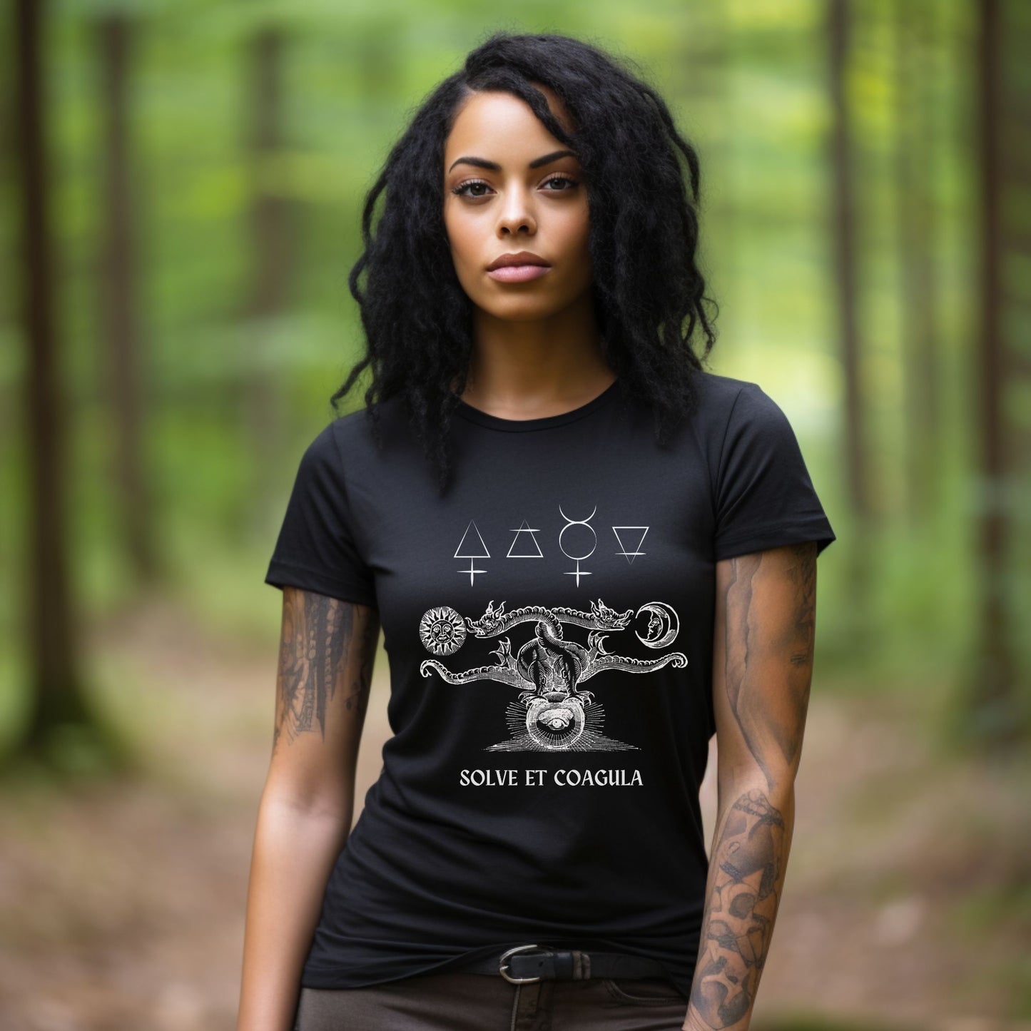 solve et coagula occult double dragon alchemy t-shirt, esoteric unisex tee, hermeticism