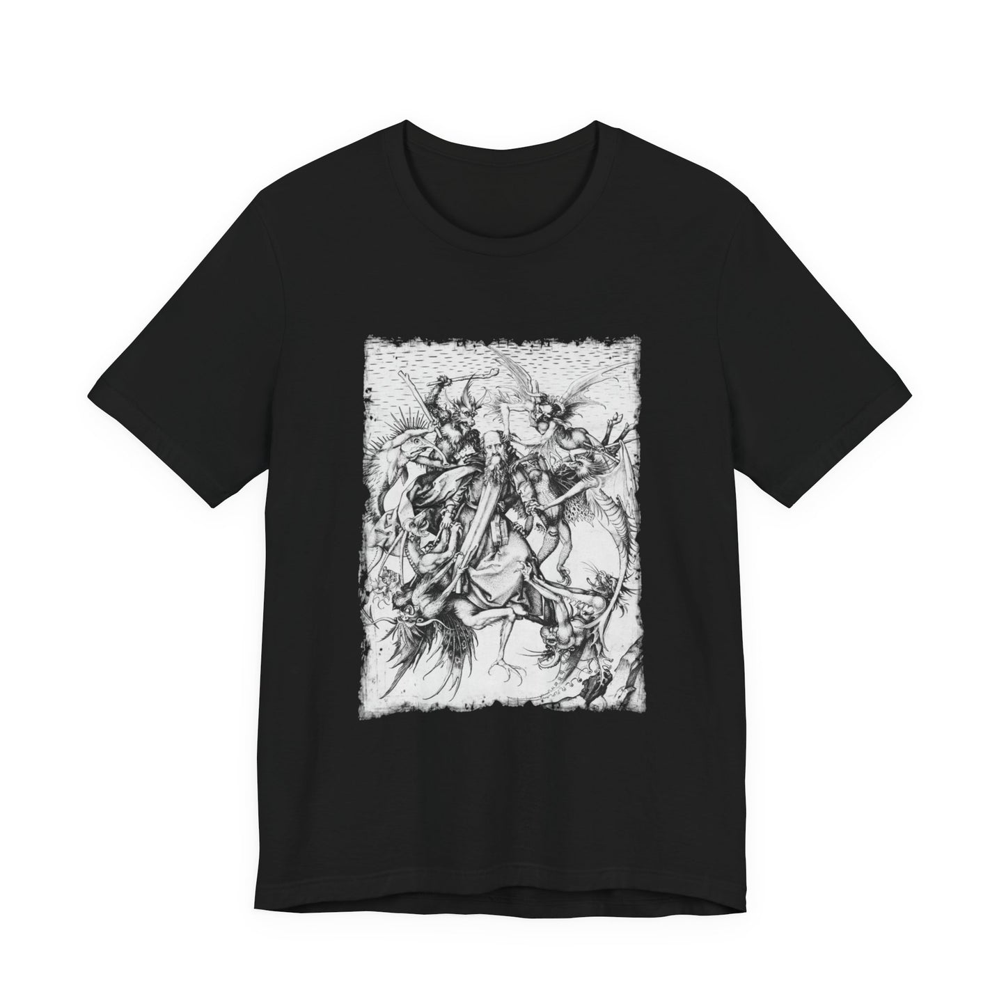 Saint Anthony Tormented by Demons Vintage Graphic Print Top, Unisex Occult Tee