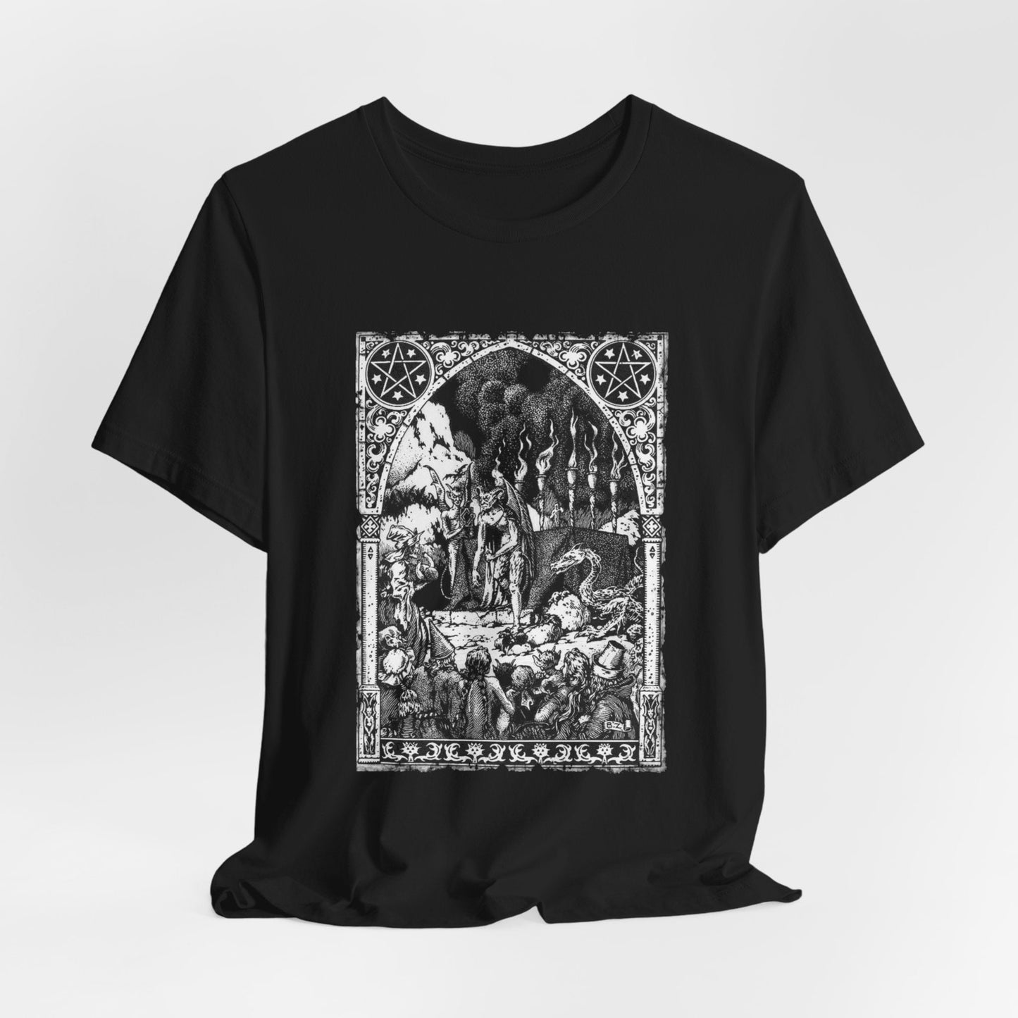 Witch Trial Occult Shirt, Dark Vintage Illustration Tee, Unisex Gothic Top