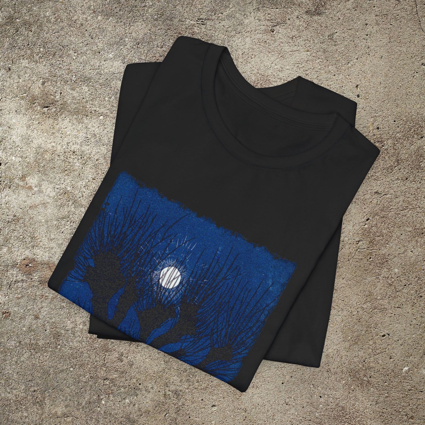 Vintage Full Moon Tree Art Nouveau Graphic Print, Botanical Unisex Top, Nature Lover T-Shirt