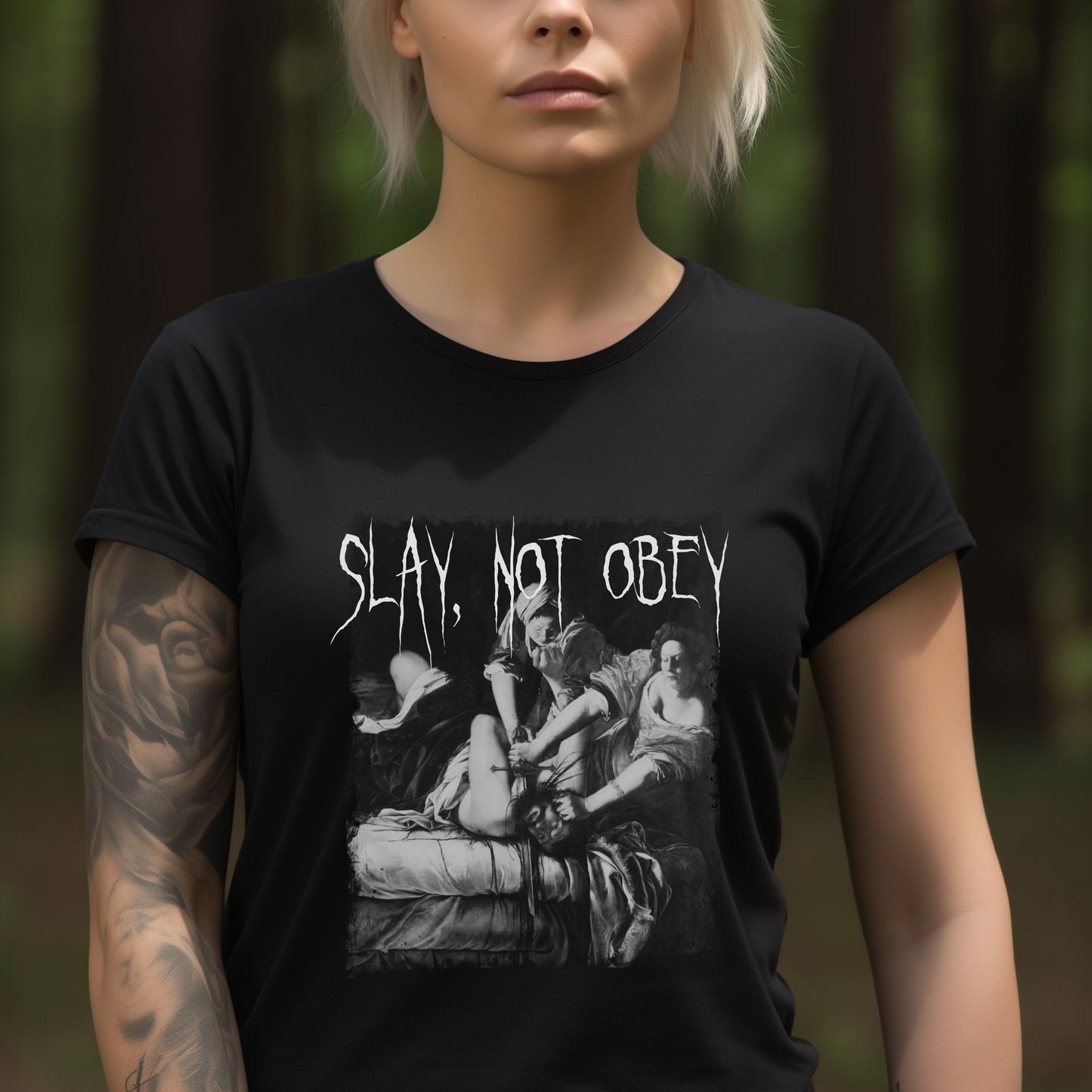 slay not obey, feminist shirt, anti patriarchy tee, judith beheading holofernes, women power tshirt, unisex top