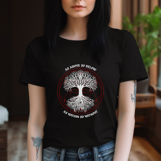as above so below, tree of life, occult tshirt, alchemy unisex tee