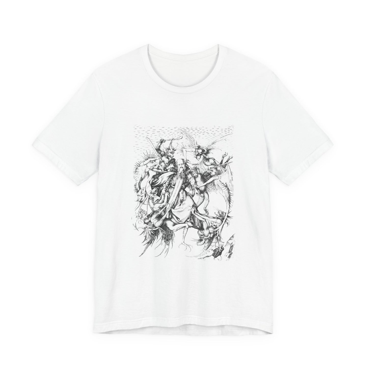 Saint Anthony Tormented by Demons Vintage Graphic Print Top, Unisex Occult Tee