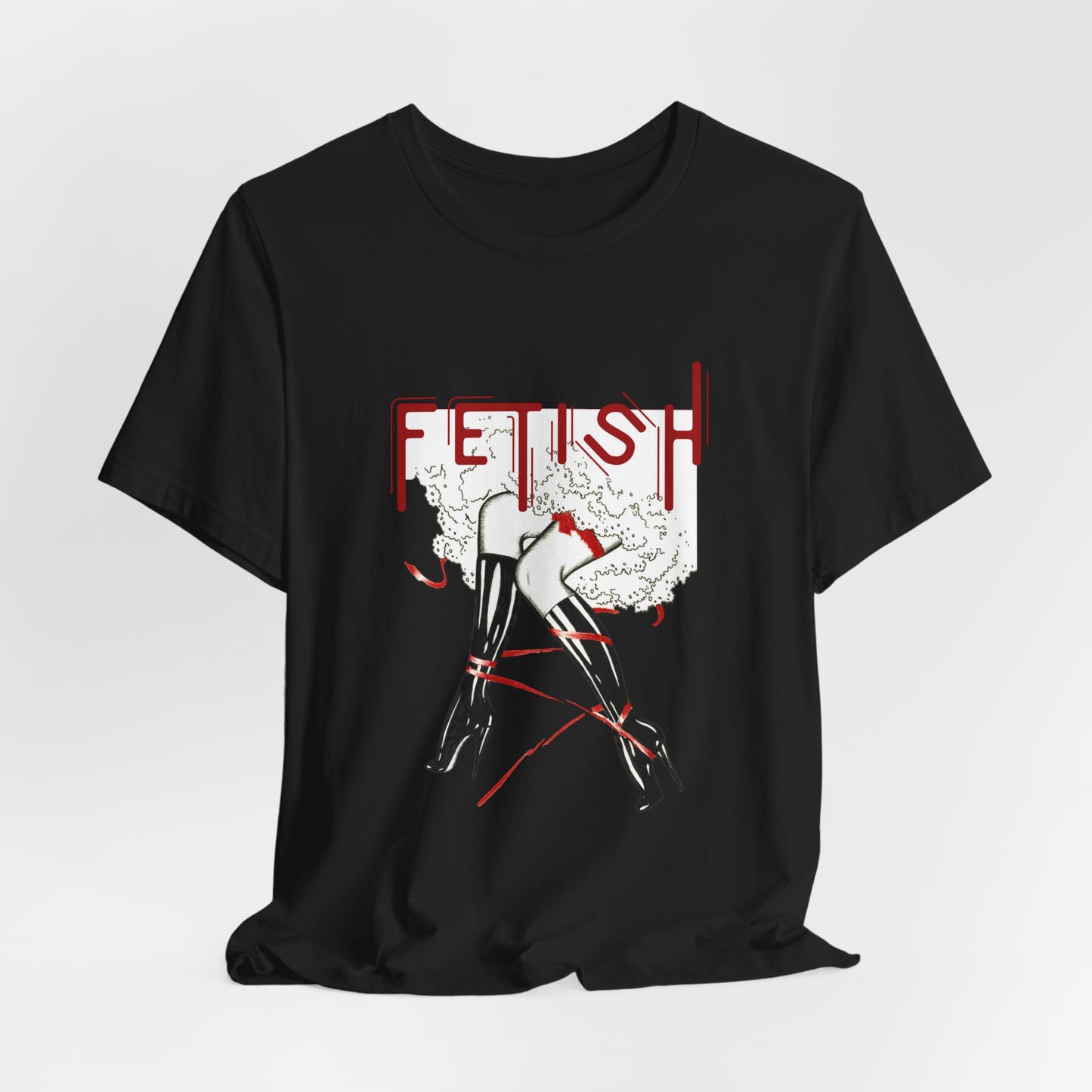 Vintage Fetish Bondage Graphic Print Tee, Unisex Top, Foot Fetish T-Shirt, Stiletto Heel