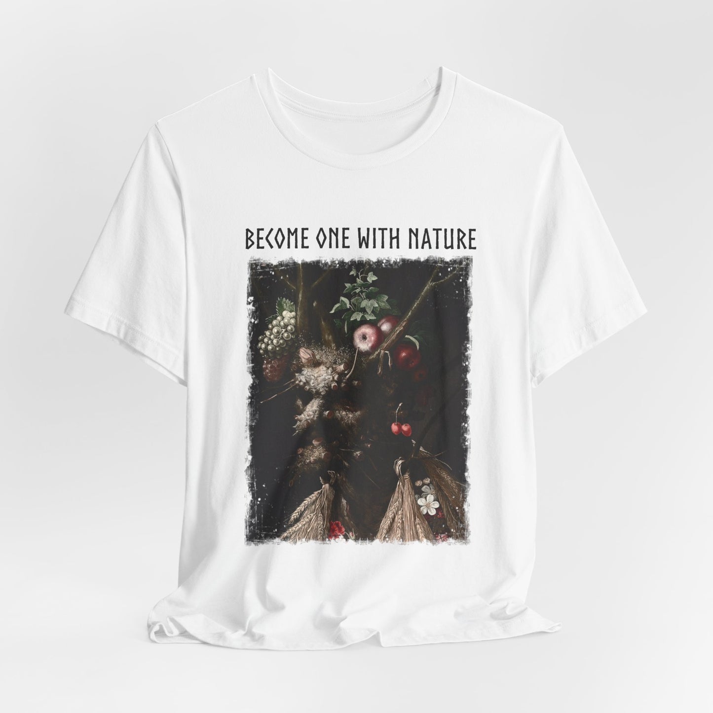 Become One With Nature Graphic Print Tee, Pagan Print Unisex T-Shirt, Medieval Nature Lover Top