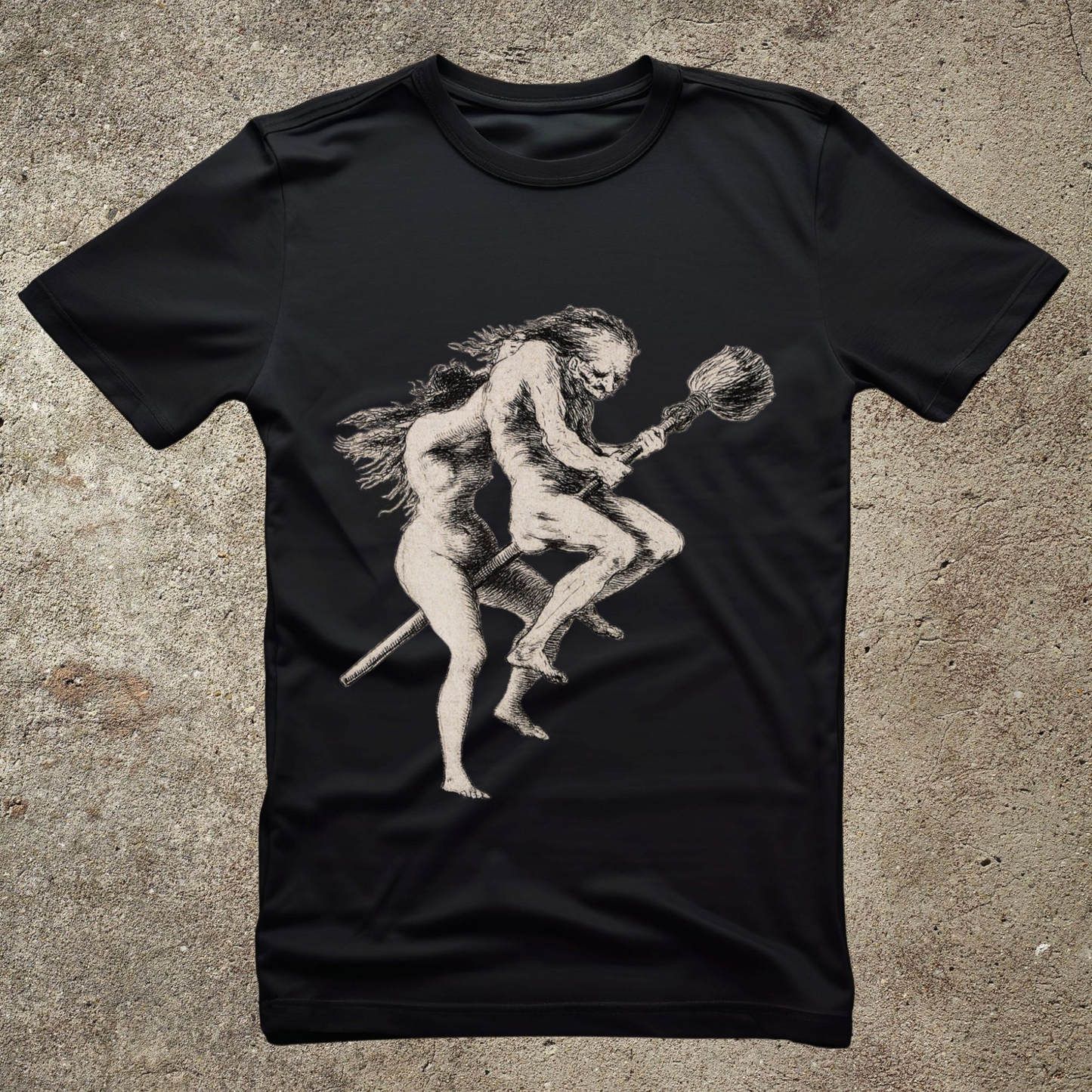 flying witches, witches on the broom,witchcraft, occult, pagan tshirt