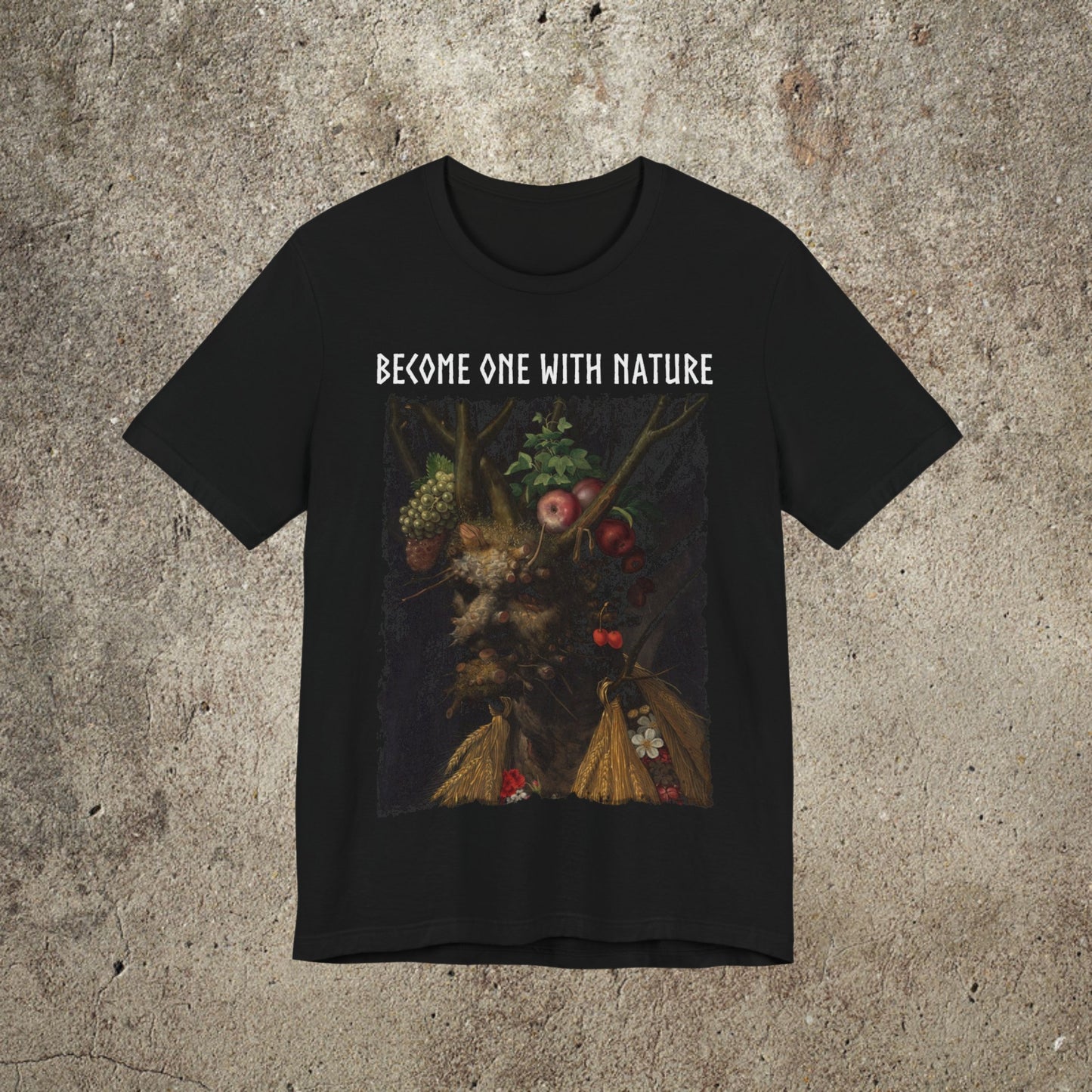 Become One With Nature Graphic Print Tee, Pagan Print Unisex T-Shirt, Medieval Nature Lover Top