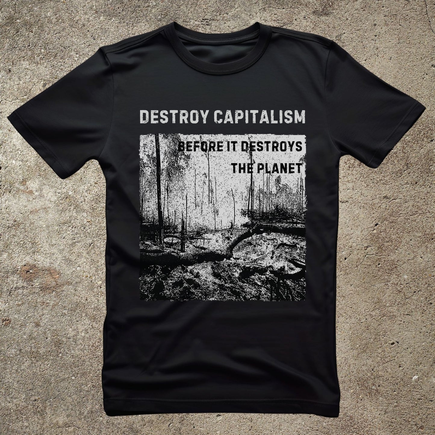 Destroy Capitalism Anarchist T-shirt, Green Anarchist Tee, Anti- Capitalist Graphic Unisex Top