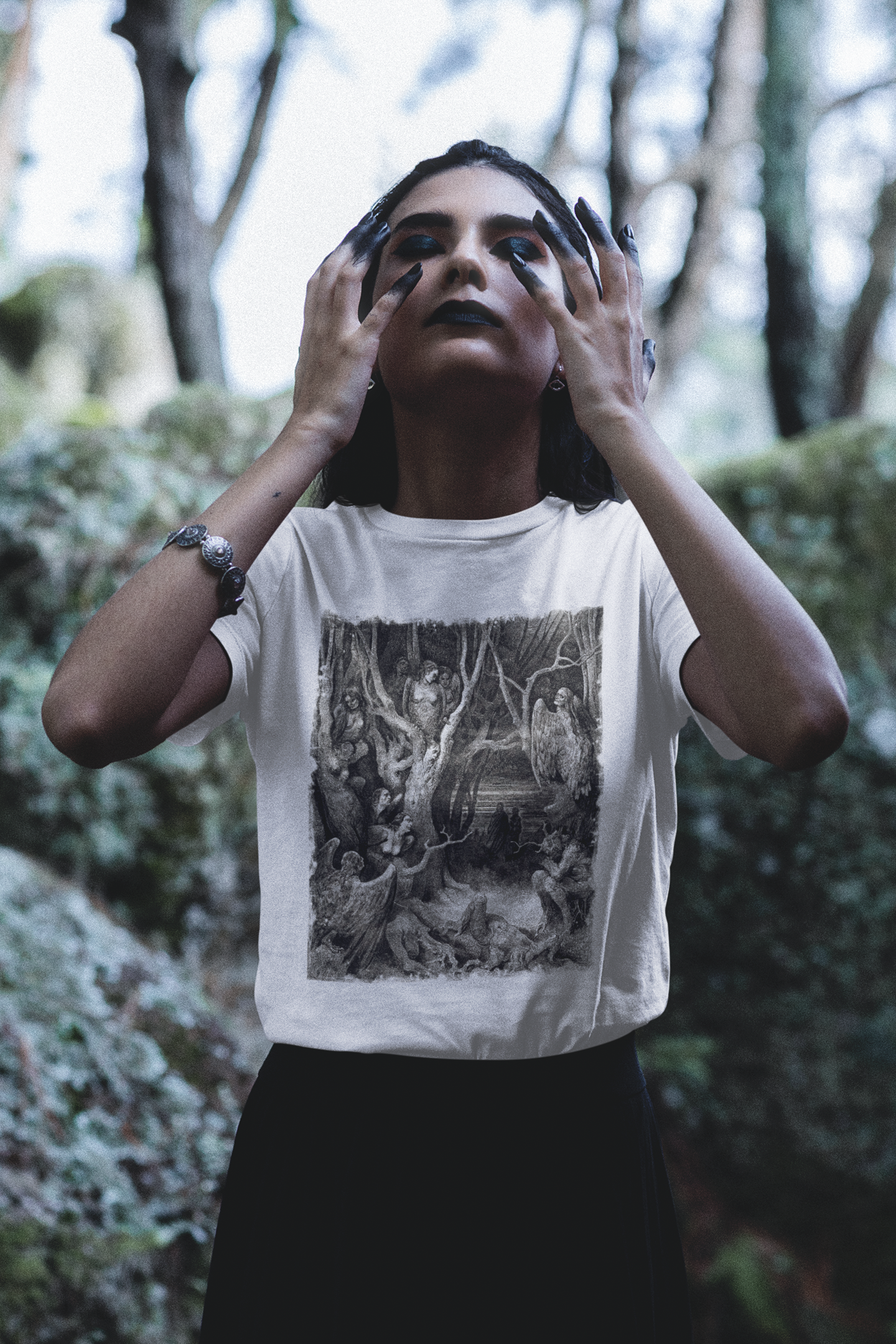 Dante Inferno Occult Graphic Print Top, Unisex T-Shirt, Gustav Dore Vintage Illustration Print Tee, Forest of Suicides
