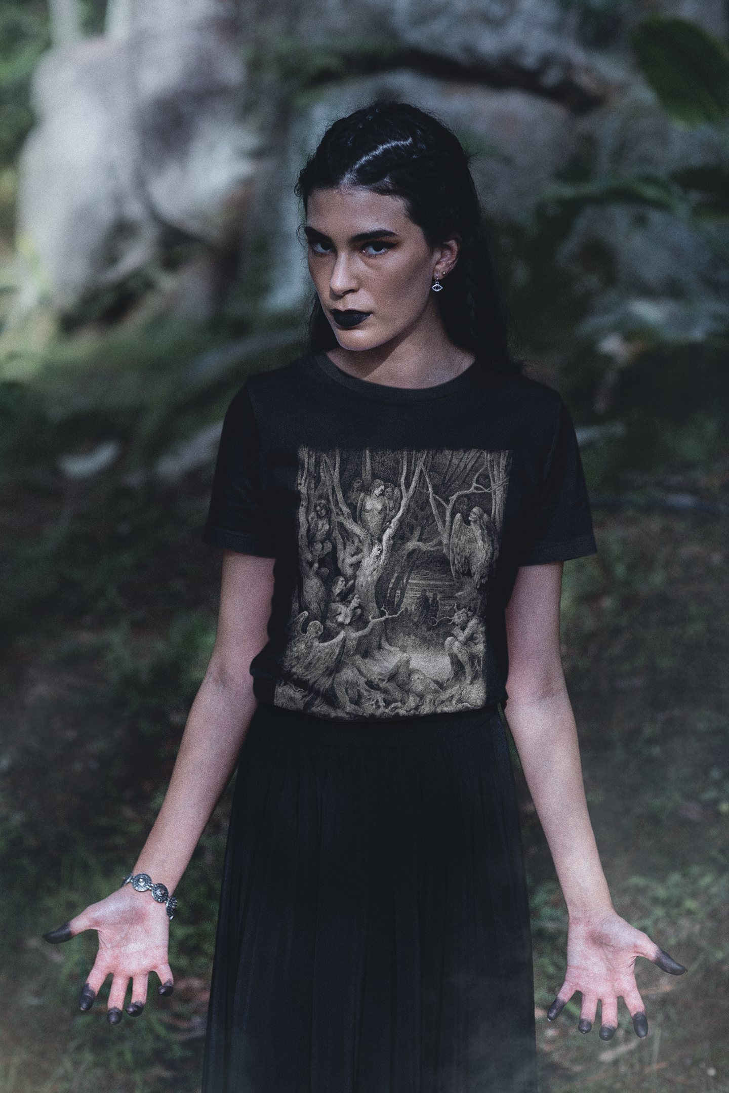 Dante Inferno Occult Graphic Print Top, Unisex T-Shirt, Gustav Dore Vintage Illustration Print Tee, Forest of Suicides