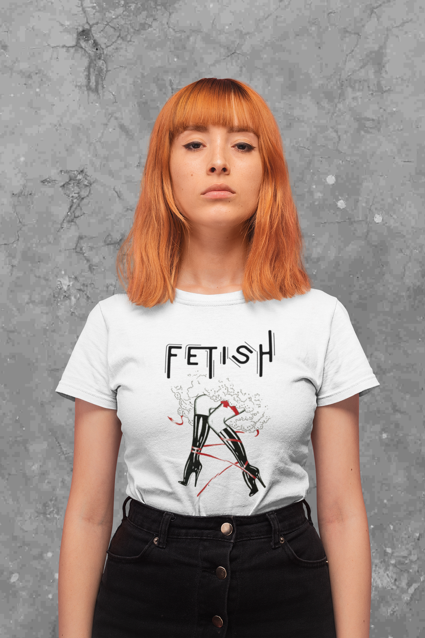 Vintage Fetish Bondage Graphic Print Tee, Unisex Top, Foot Fetish T-Shirt, Stiletto Heel