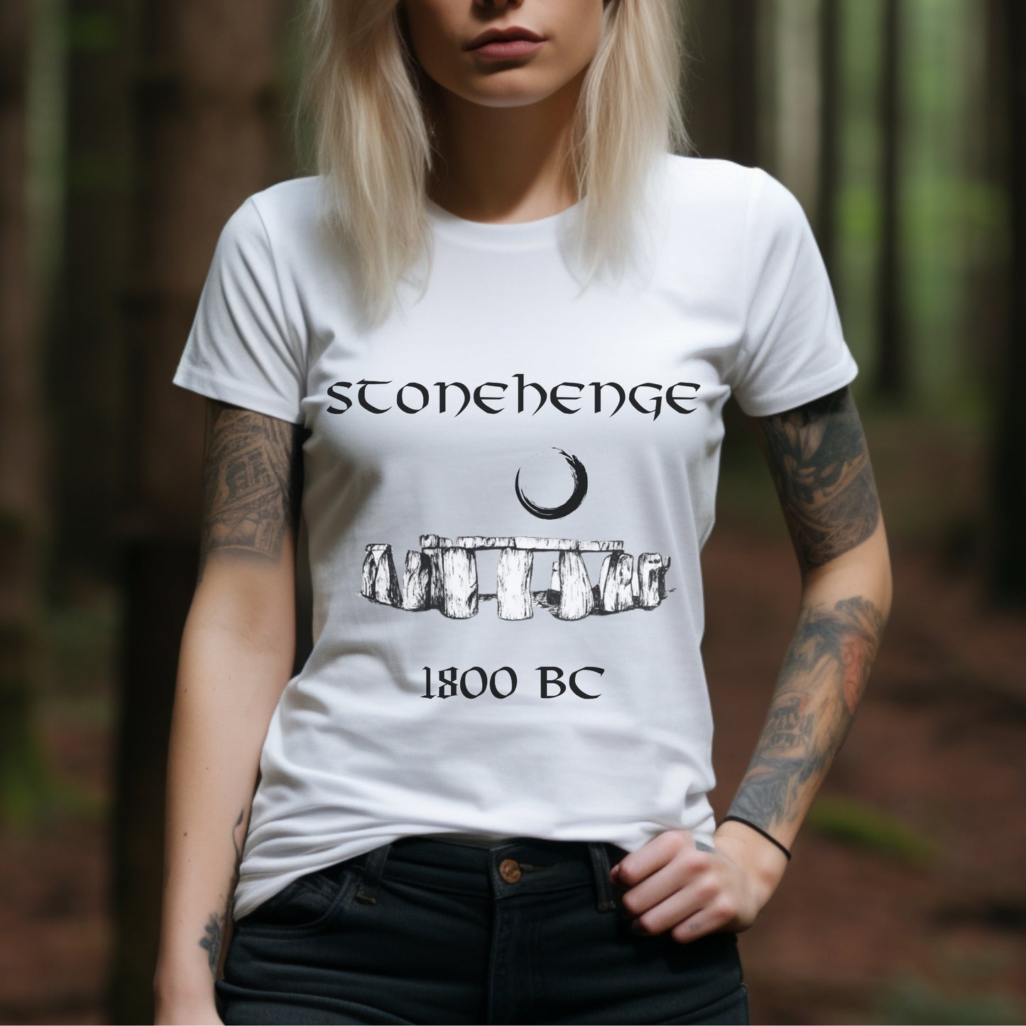 Stonehenge Print Tee, Graphic Print T-shirt, Pagan print, Ancient civiliza Top