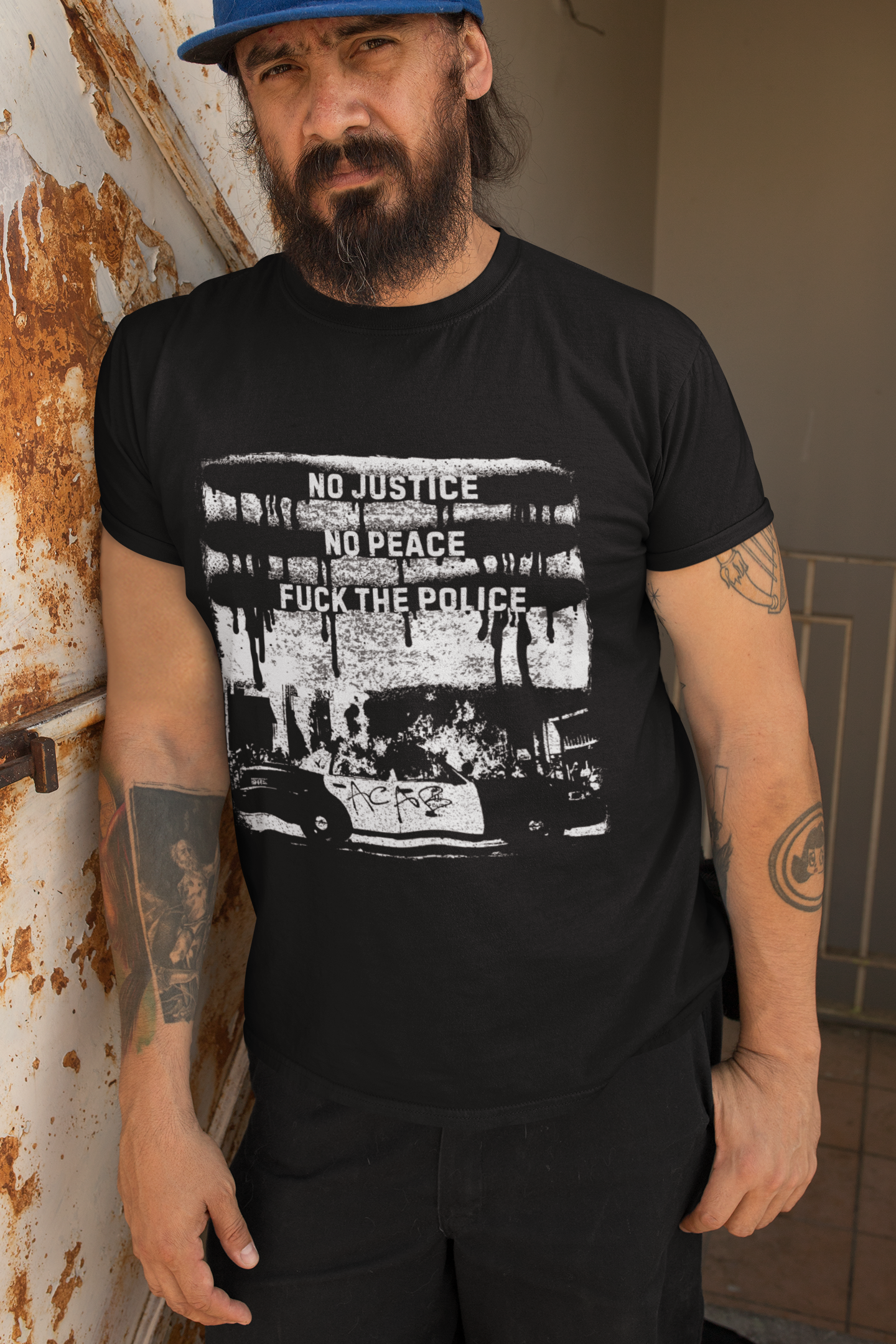No Justice No Peace Anarchist T-Shirt, Fuck The Police Graphic Unisex Tee
