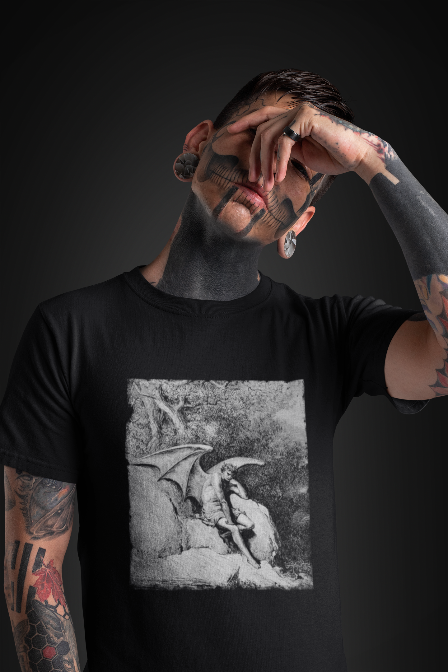 lucifer graphic t-shirt, satan print, fallen angel unisex tee, paradise lost, occult top