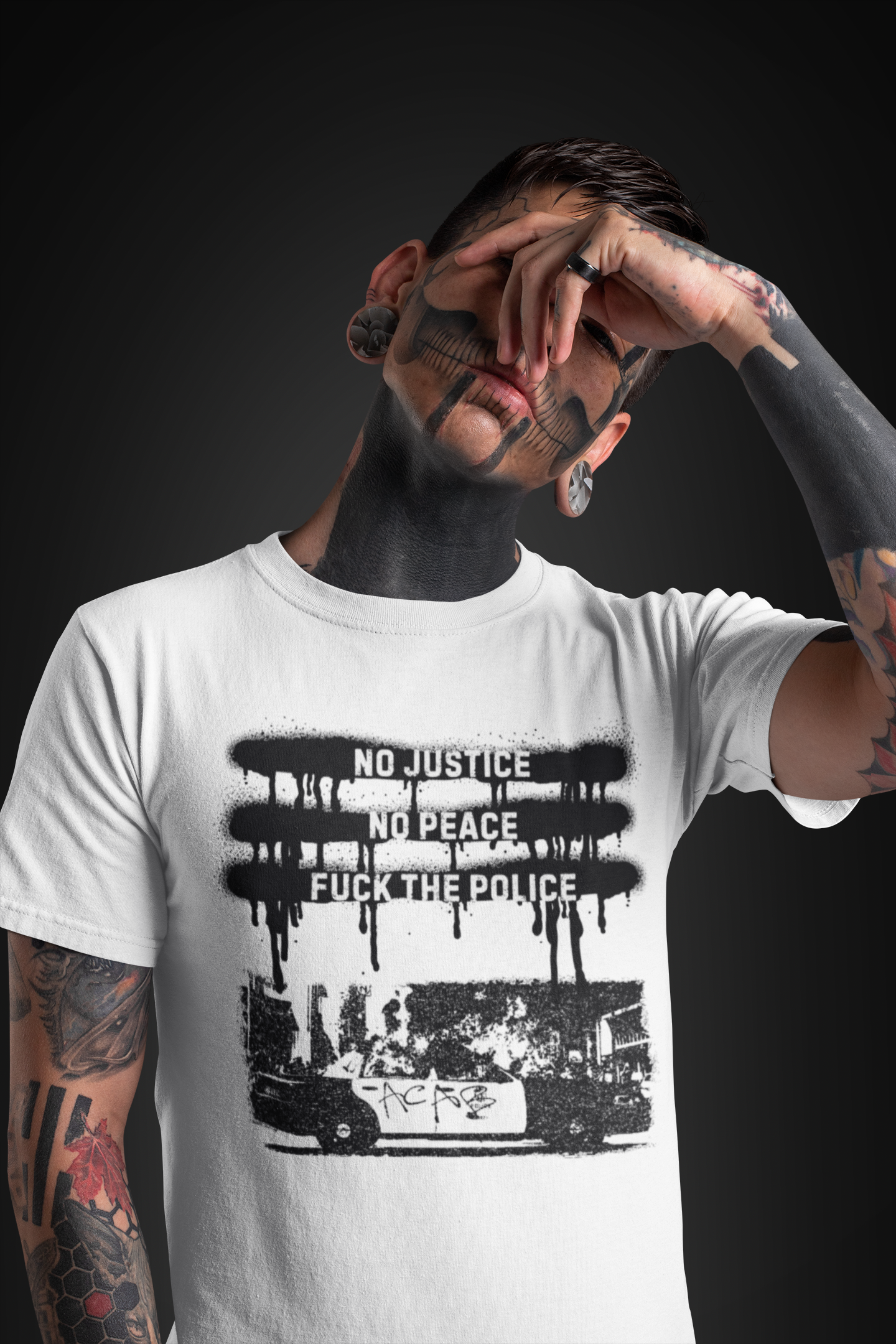 No Justice No Peace Anarchist T-Shirt, Fuck The Police Graphic Unisex Tee