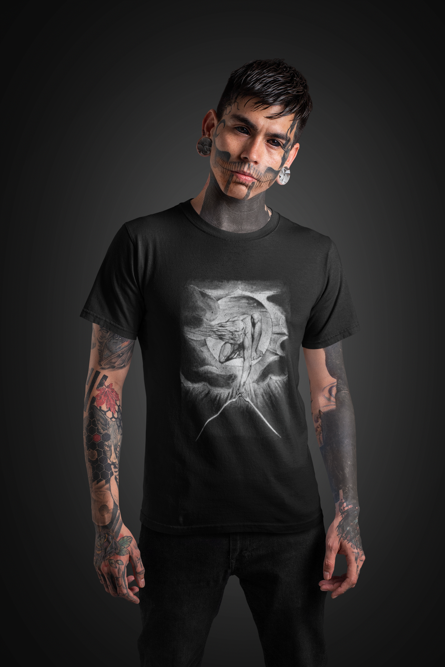 occult graphic tee, urizen print tshirt, mythology print, unisex top