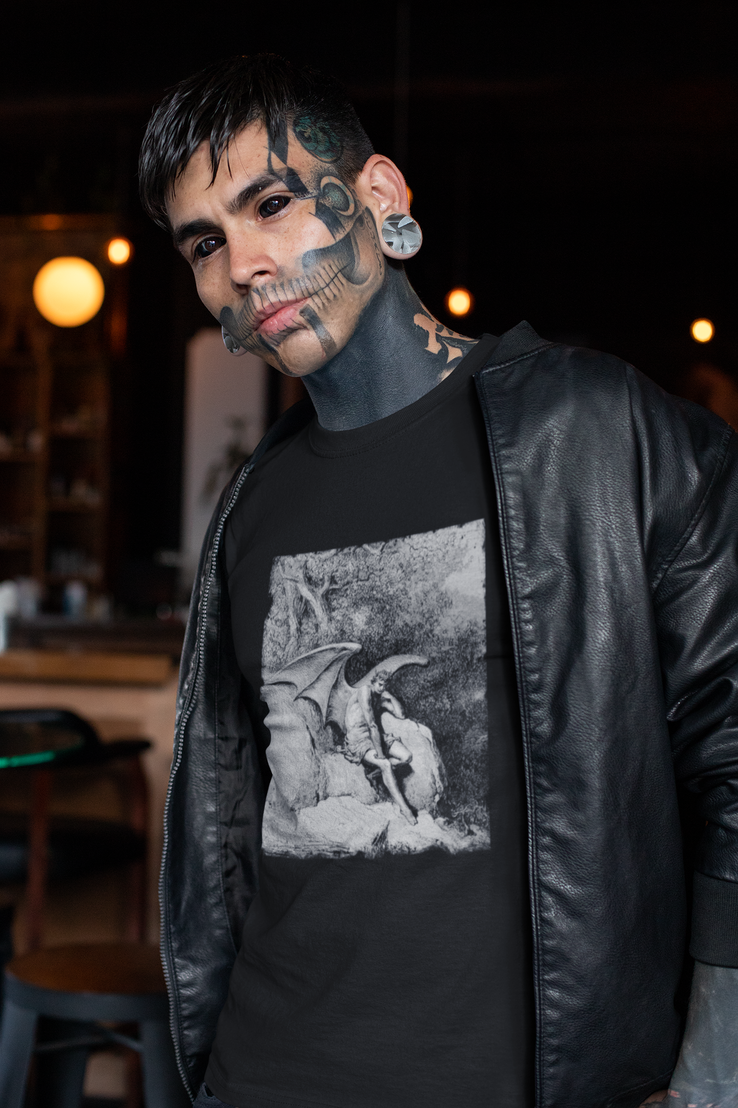 lucifer graphic t-shirt, satan print, fallen angel unisex tee, paradise lost, occult top