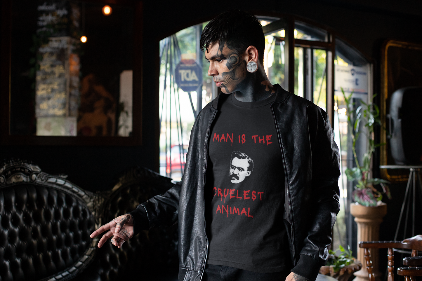 nietzsche t-shirt, philosophy shirt, nihilist top, man is the crulest animal, unsiex top