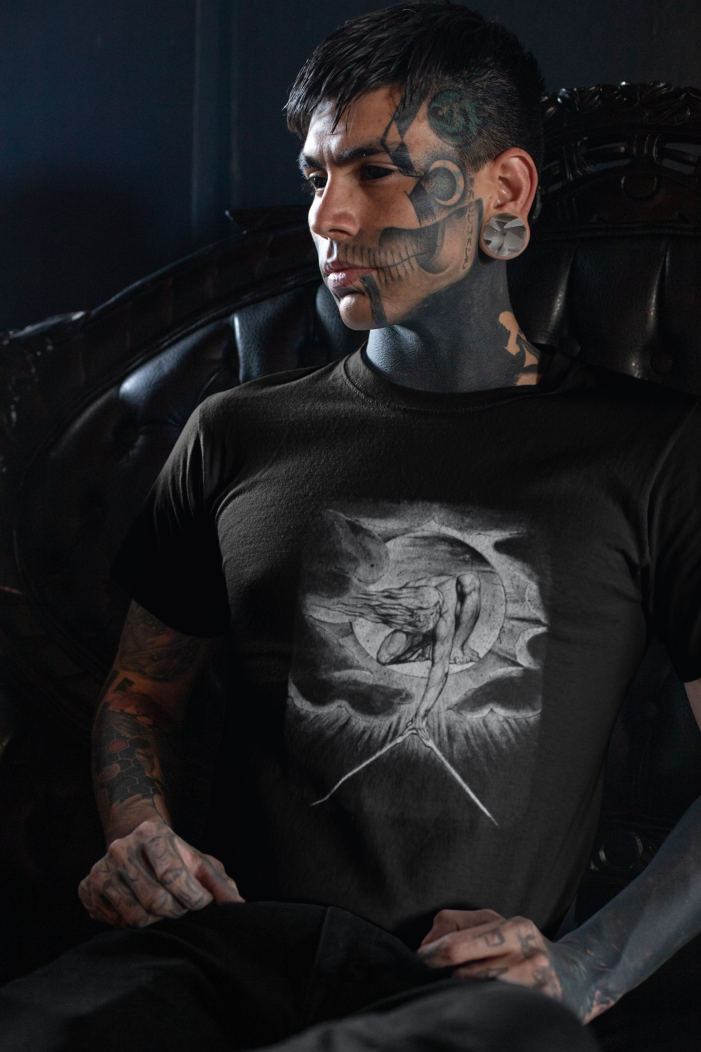 occult graphic tee, urizen print tshirt, mythology print, unisex top