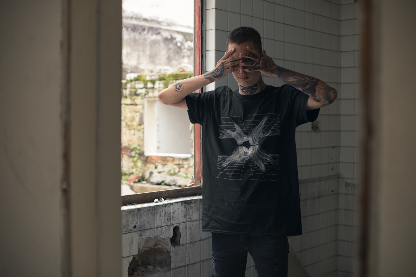 brutalist print tee, futuristic, techno, unisex tshirt