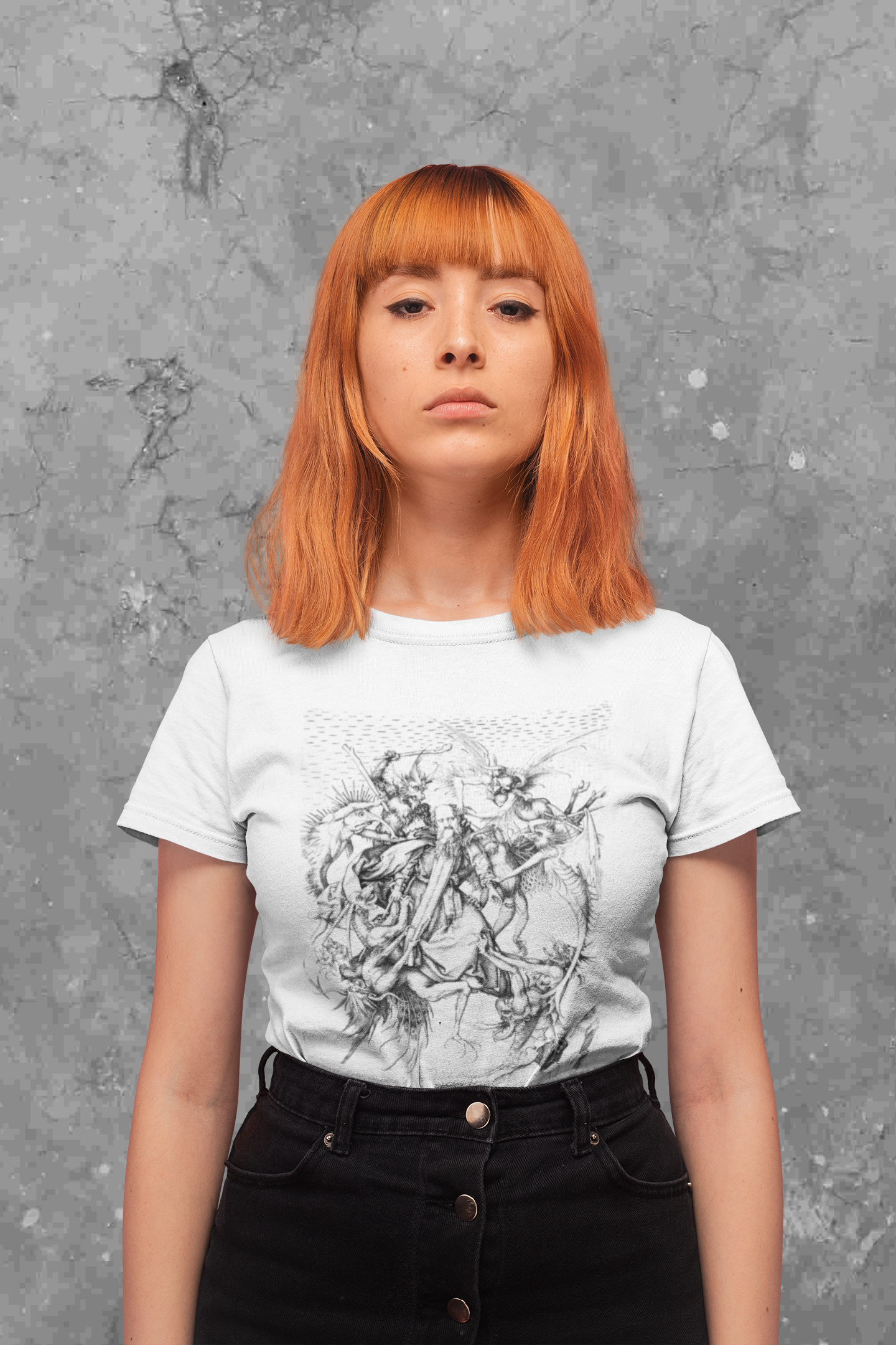 Saint Anthony Tormented by Demons Vintage Graphic Print Top, Unisex Occult Tee