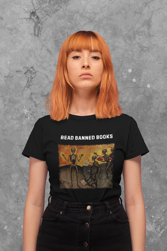 Read Banned Books, Medieval Graphic Print, Gothic Unisex Tee