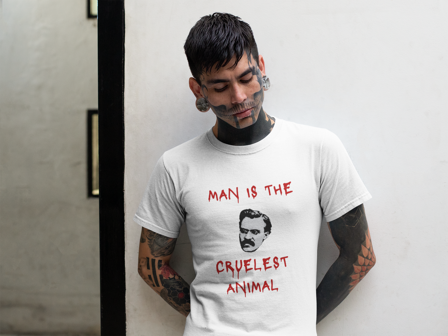 nietzsche t-shirt, philosophy shirt, nihilist top, man is the crulest animal, unsiex top