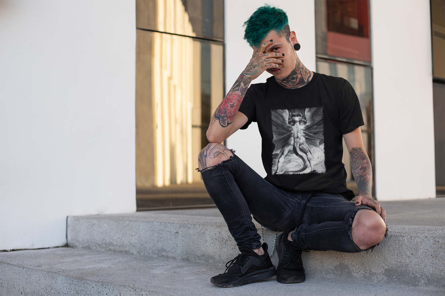 the great red dragon t-shirt, william blake occult graphic tee, goth unisex top