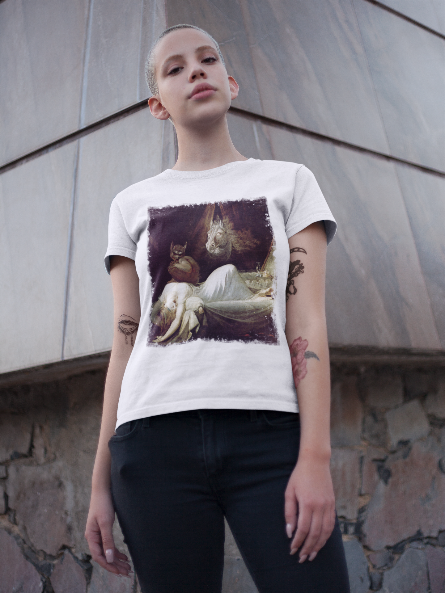 Morbid Horror Fantasy T-Shirt, Incubus Demon Graphic Print, Gothic Unisex Tee