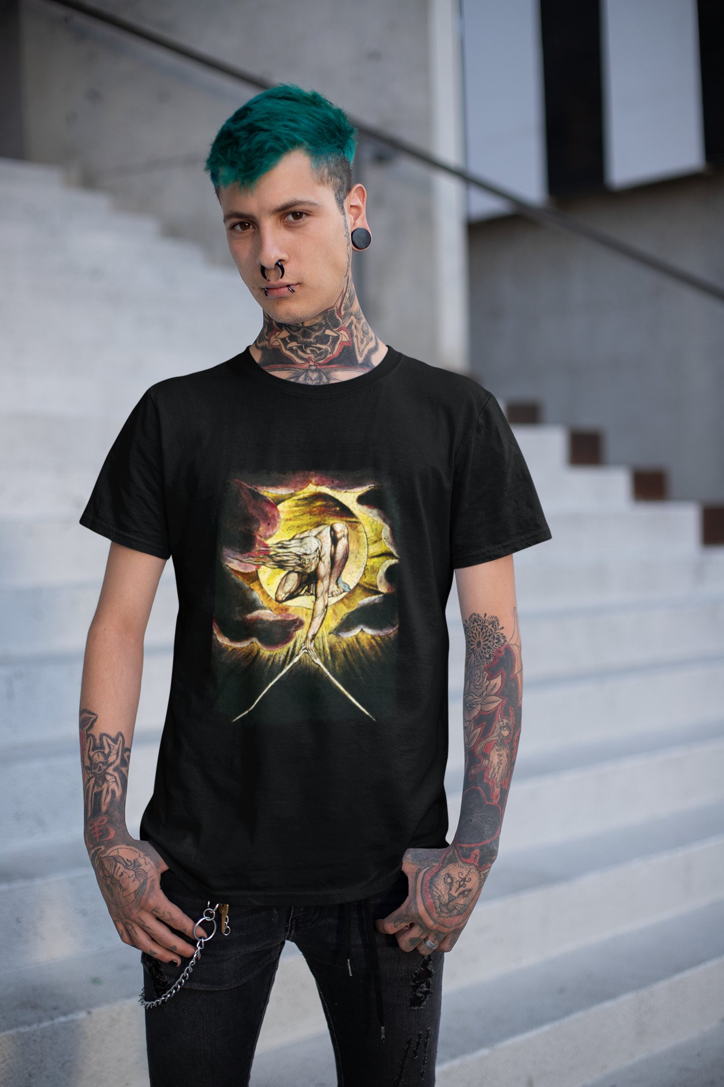 occult graphic tee, urizen print tshirt, mythology print, unisex top