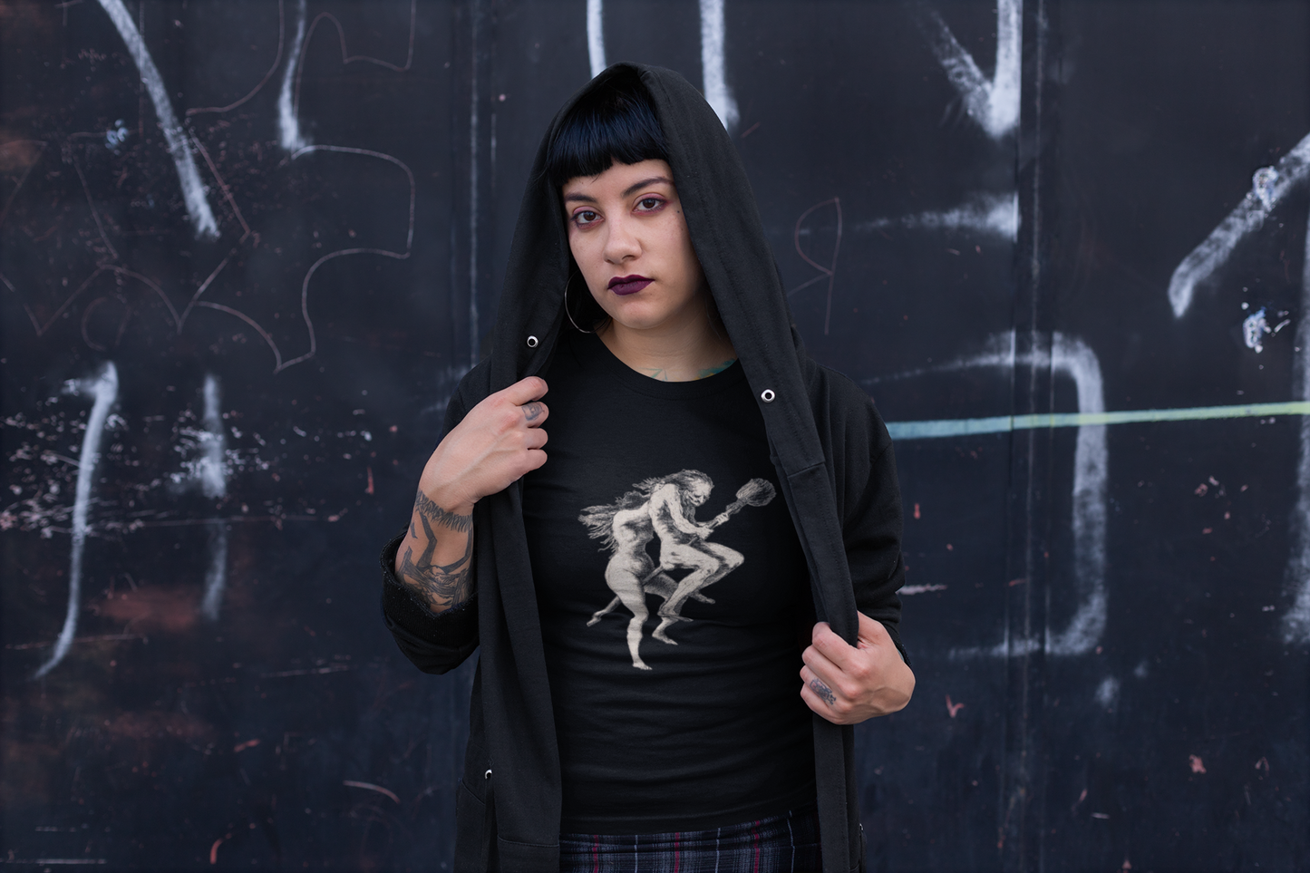 flying witches, witches on the broom,witchcraft, occult, pagan tshirt