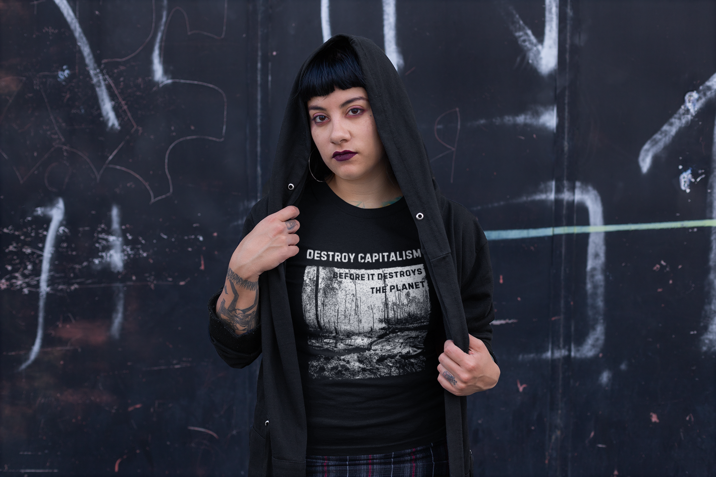 Destroy Capitalism Anarchist T-shirt, Green Anarchist Tee, Anti- Capitalist Graphic Unisex Top