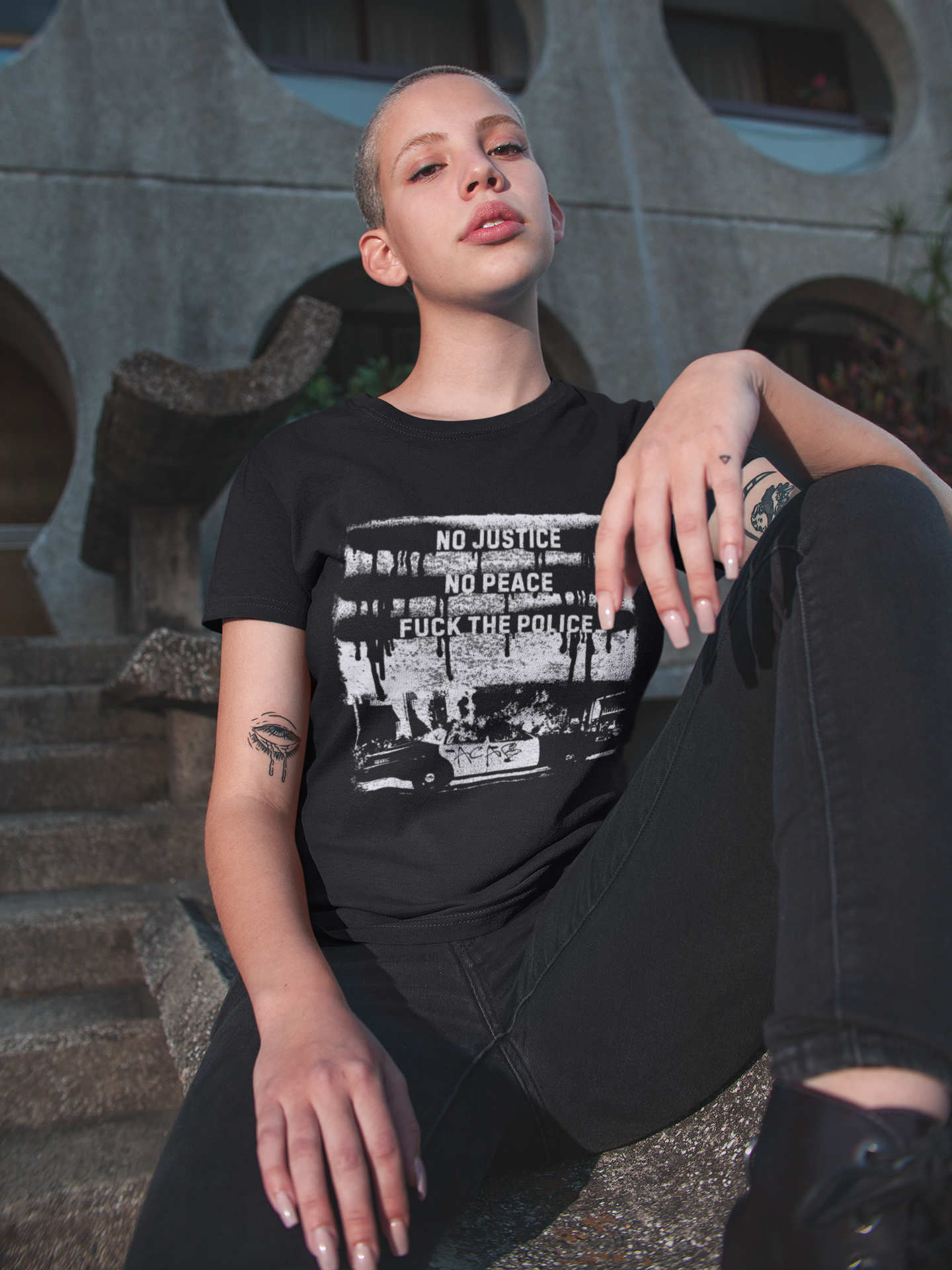 No Justice No Peace Anarchist T-Shirt, Fuck The Police Graphic Unisex Tee