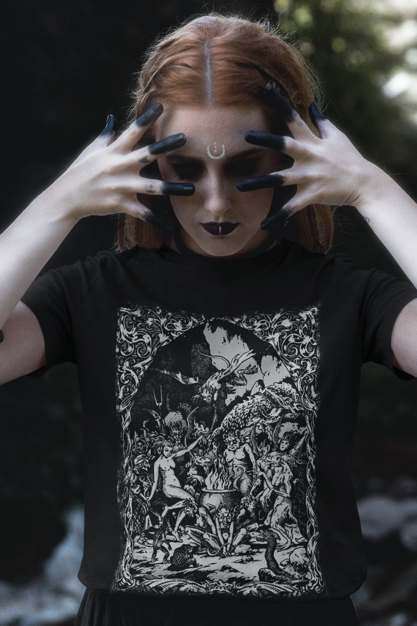 Witches Sabbat Dance, Occult Graphic T-Shirt, Satanist Unisex Tee, Gothic Medieval Print Top