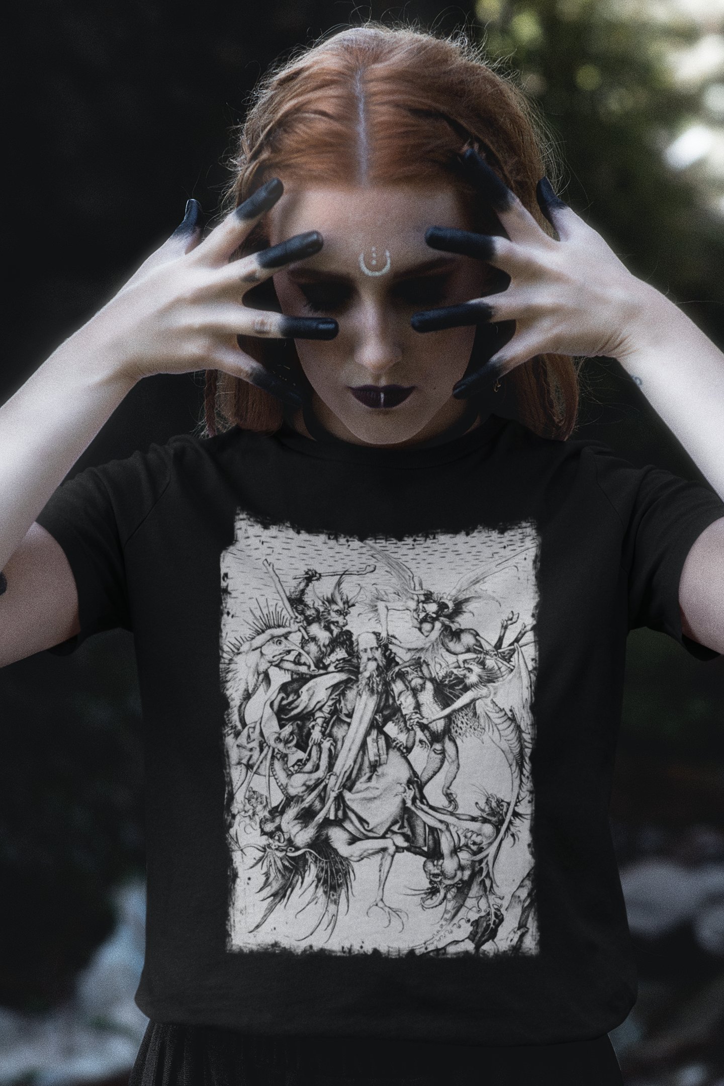 Saint Anthony Tormented by Demons Vintage Graphic Print Top, Unisex Occult Tee